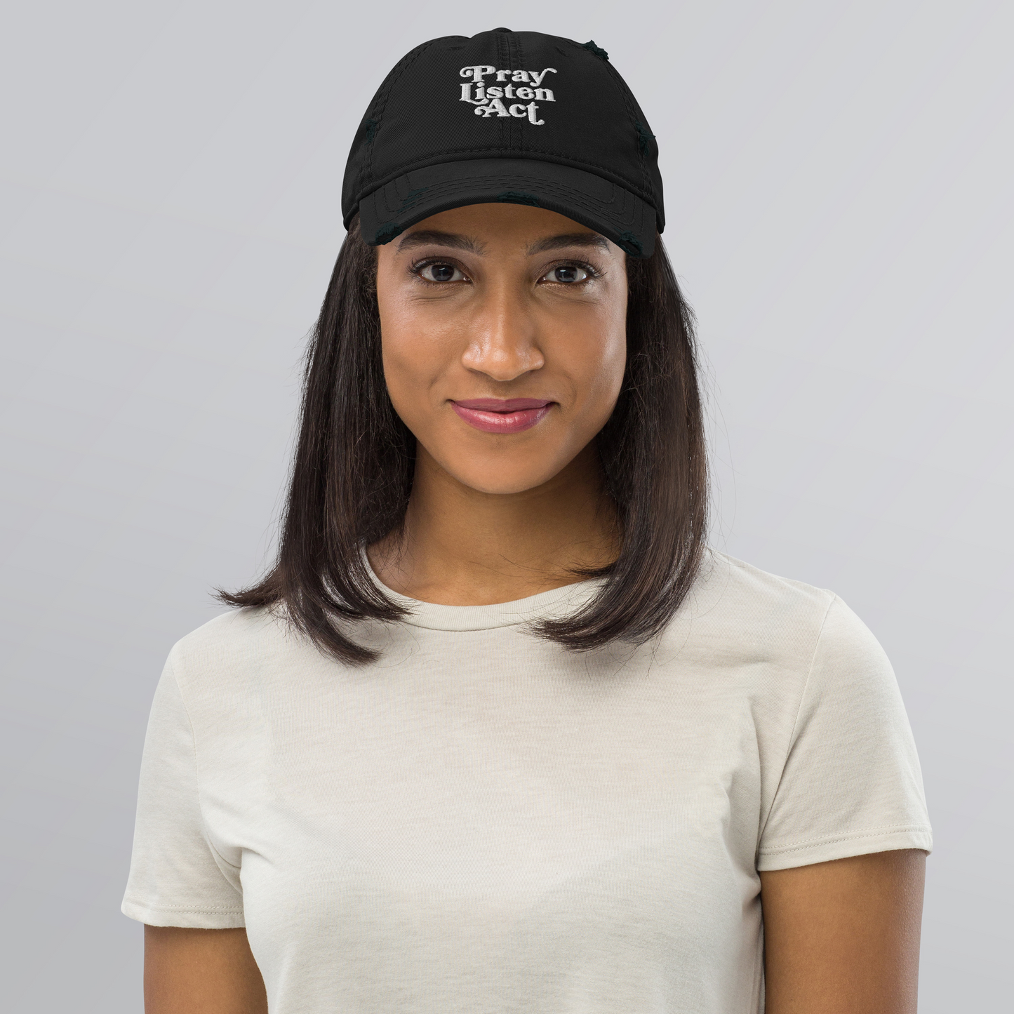 Pray - Listen - Act: Distressed Dad Hat