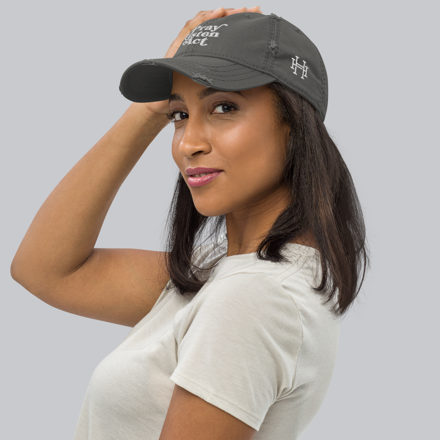 Pray - Listen - Act: Distressed Dad Hat
