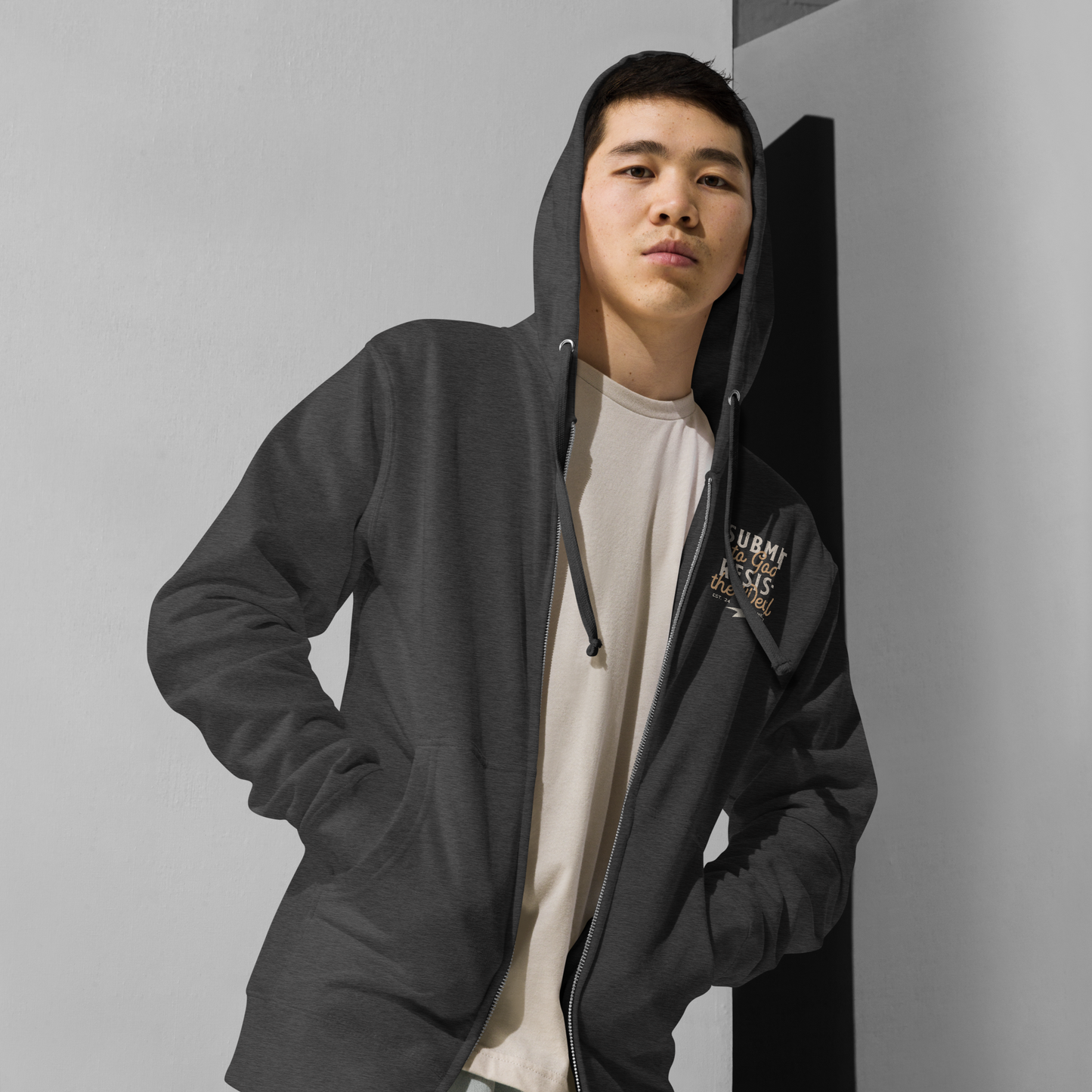 Submit to God | Resist the Devil: Unisex Fleece Zip Hoodie