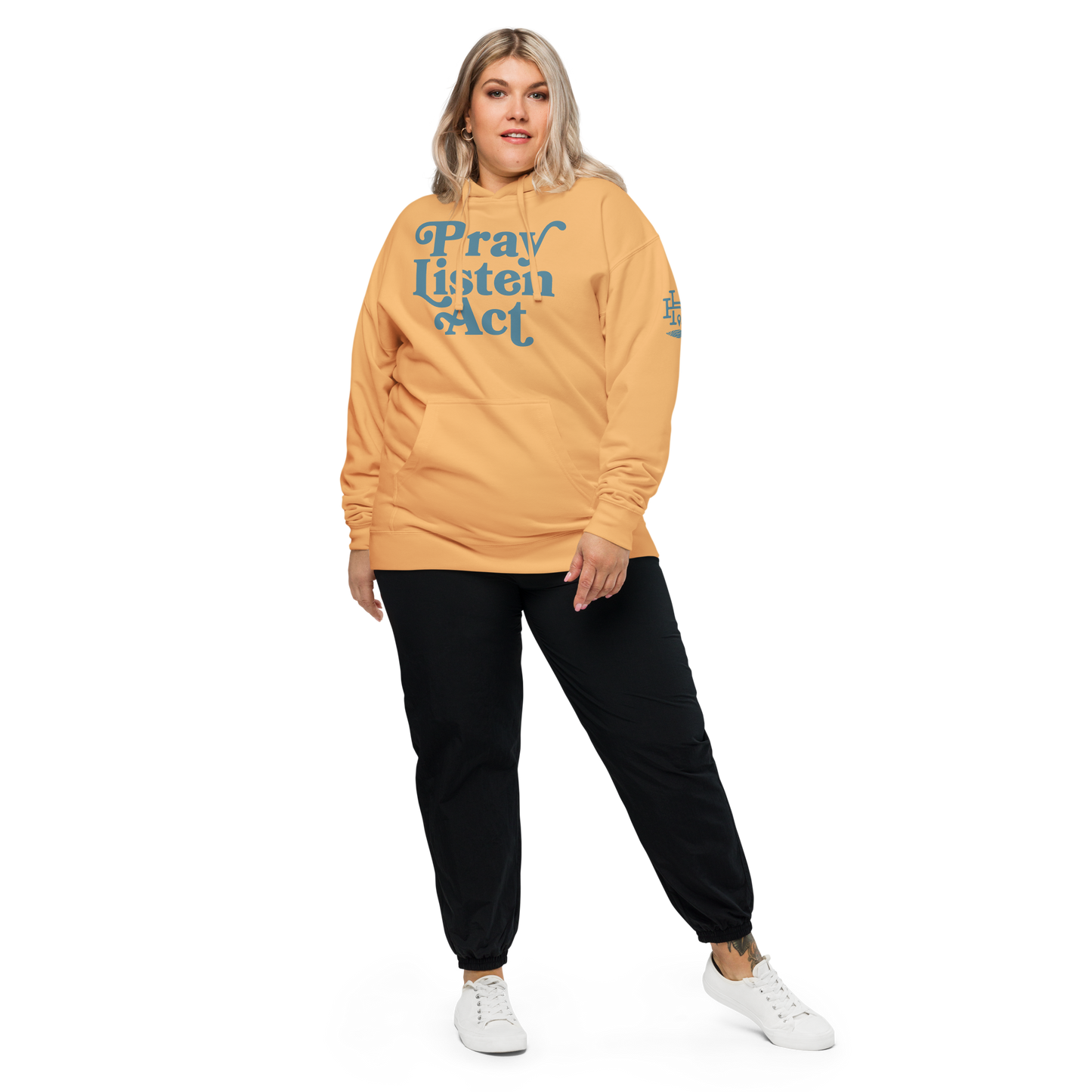 Pray - Listen - Act: Unisex Midweight Hoodie