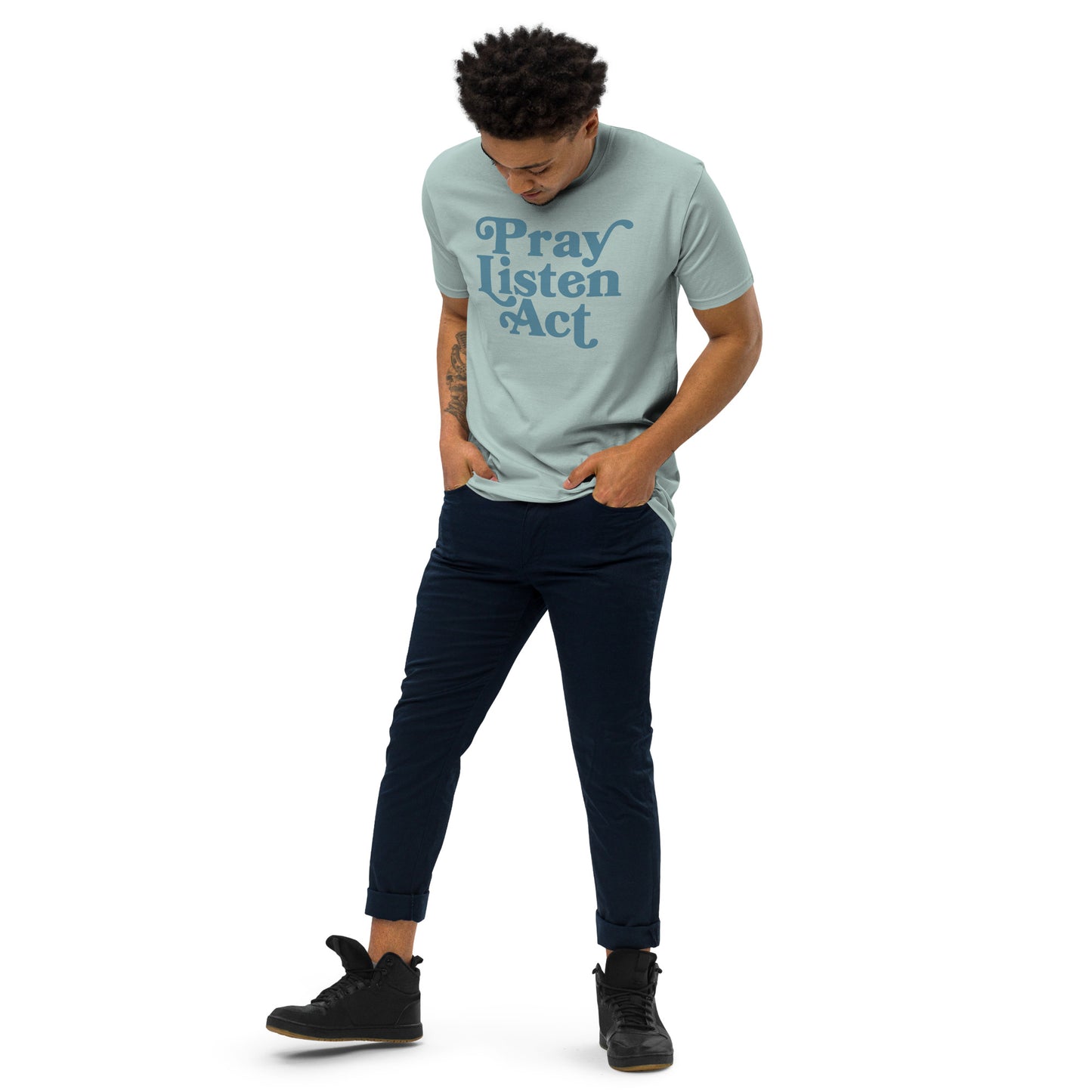 Pray - Listen - Act: Men’s Heavyweight Tee