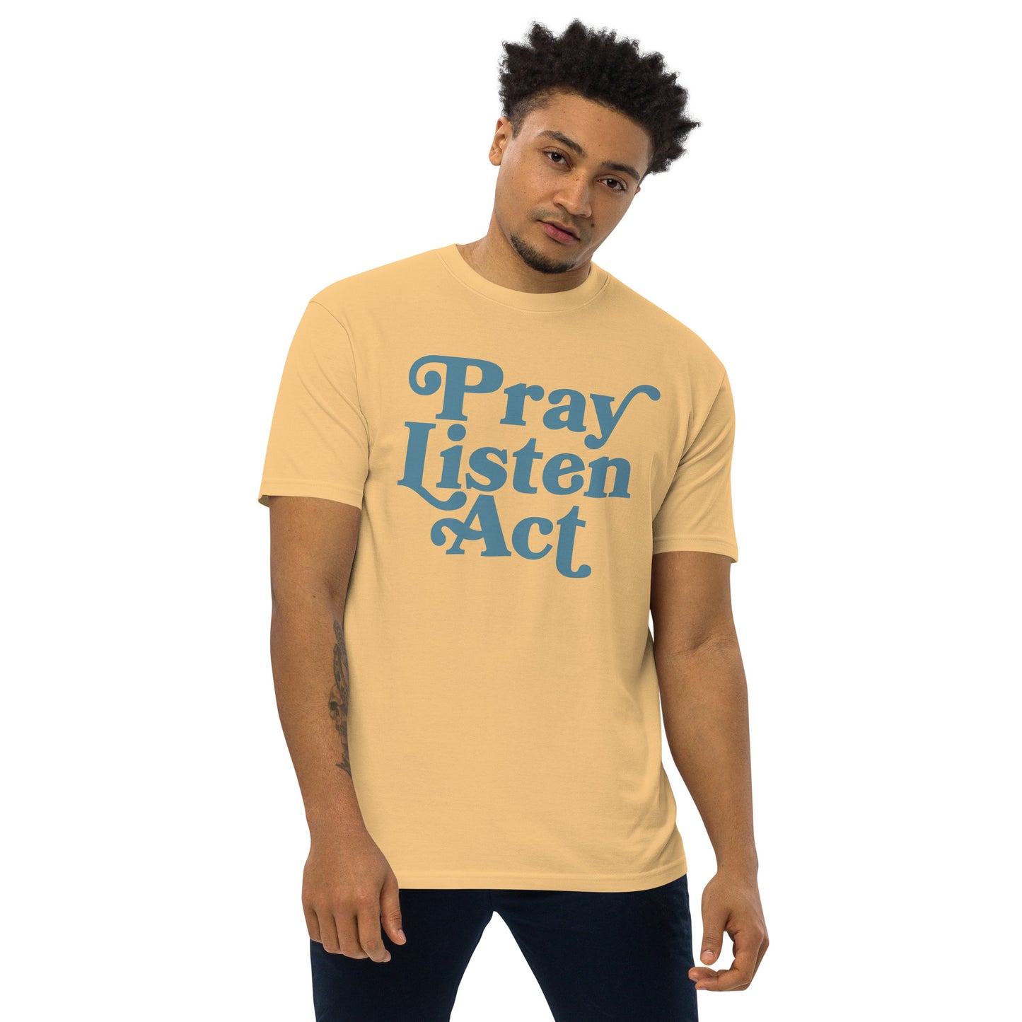 Pray - Listen - Act: Men’s Heavyweight Tee