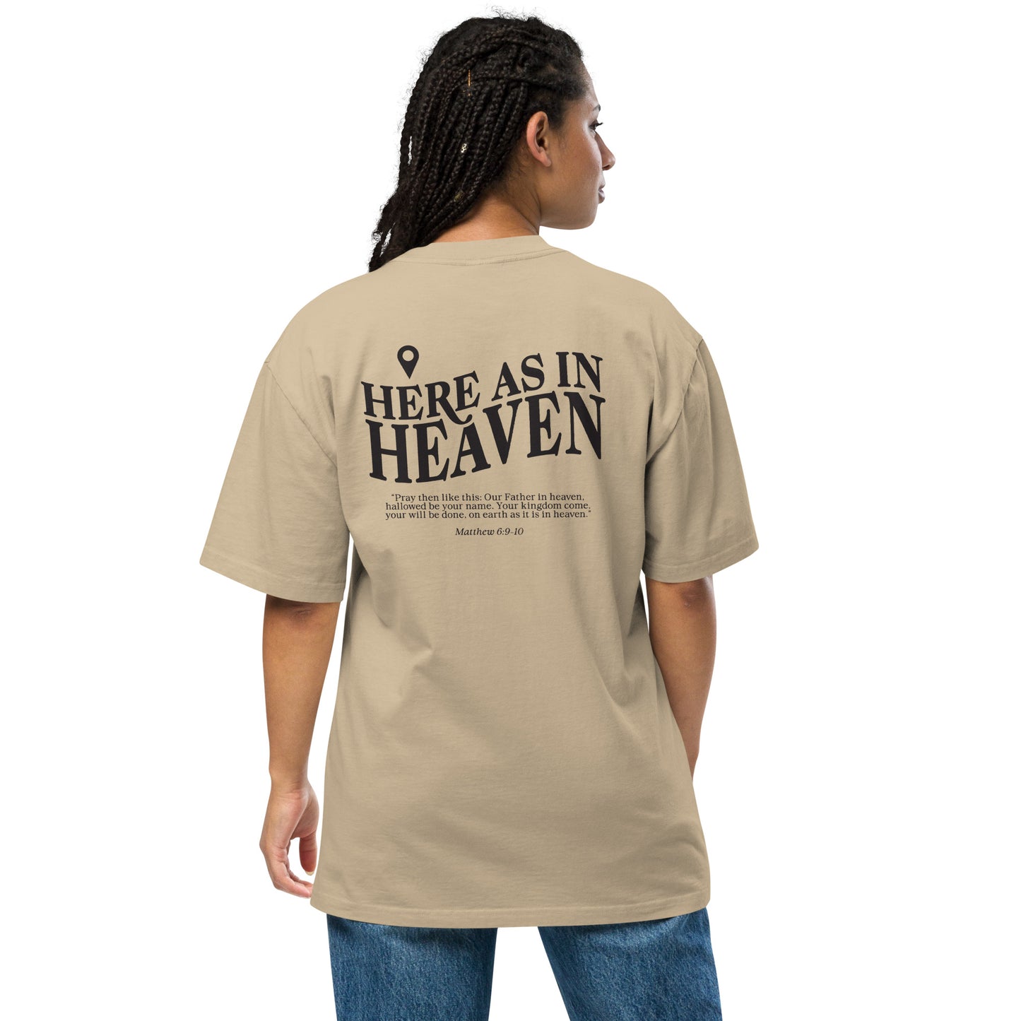 Here as in Heaven: Oversized Faded Tee