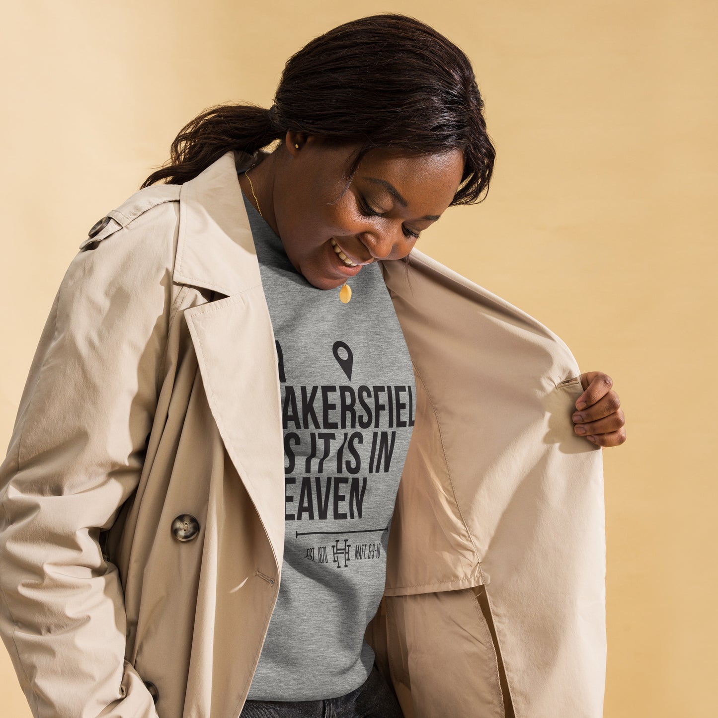 In Bakersfield as in Heaven: Unisex Premium Crew Sweatshirt