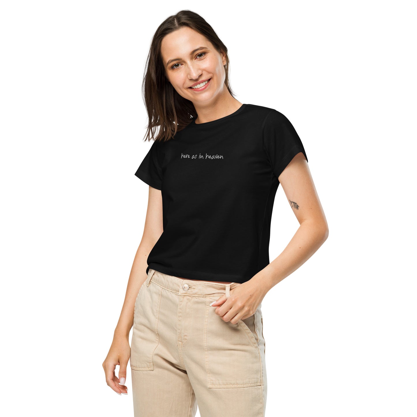 Here as in Heaven: Women’s High-Waisted Tee