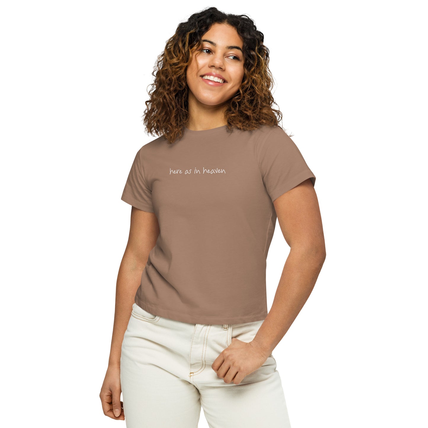 Here as in Heaven: Women’s High-Waisted Tee